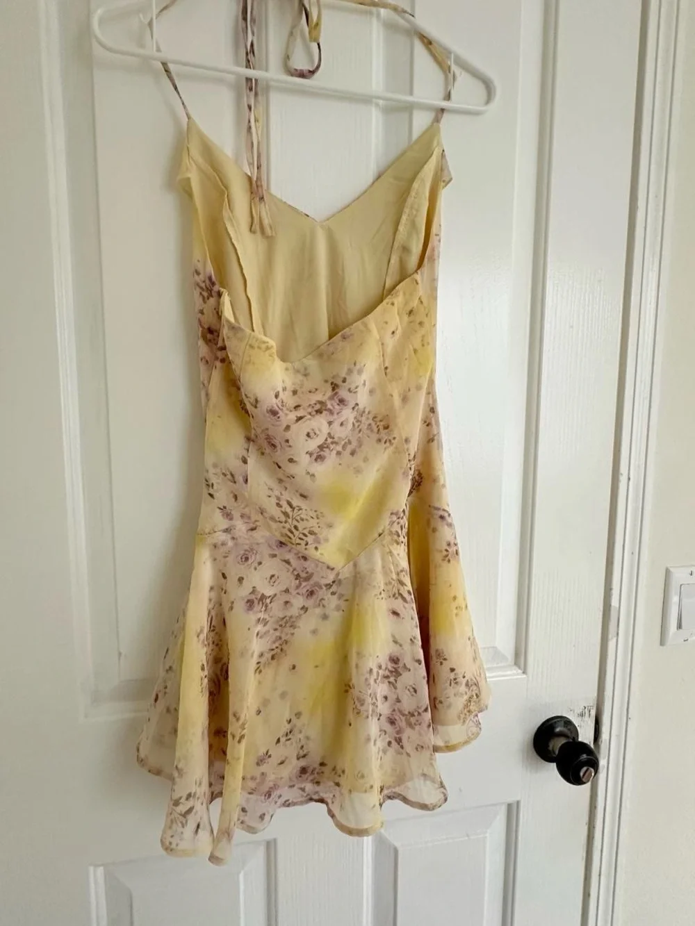 Princess Polly Pale Yellow Floral Ruffle Mini Dress
